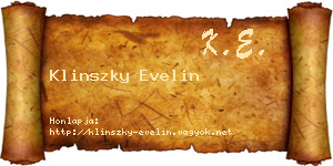 Klinszky Evelin névjegykártya